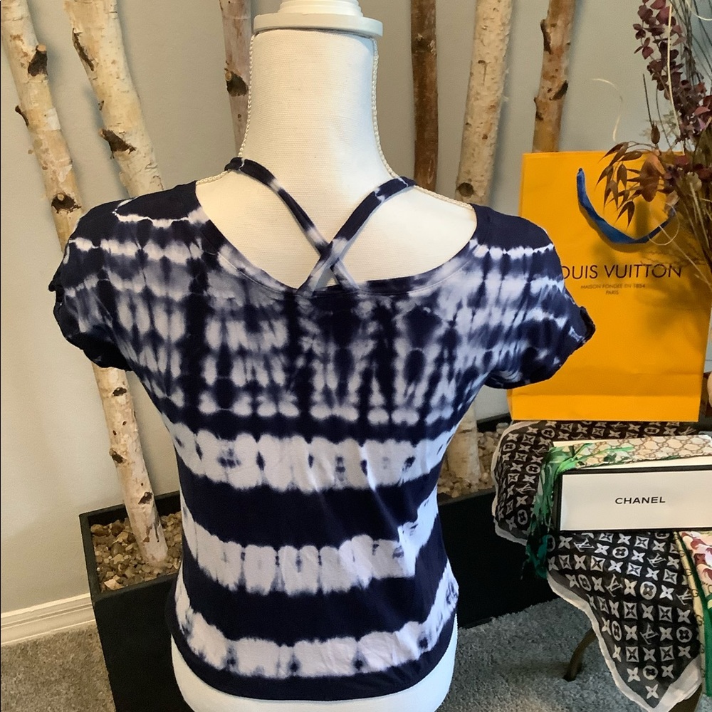 ❌Sold Live Show ❌ BeBe Swarovski Tie Dye Criss Cross Shirt - Picture 3 of 10